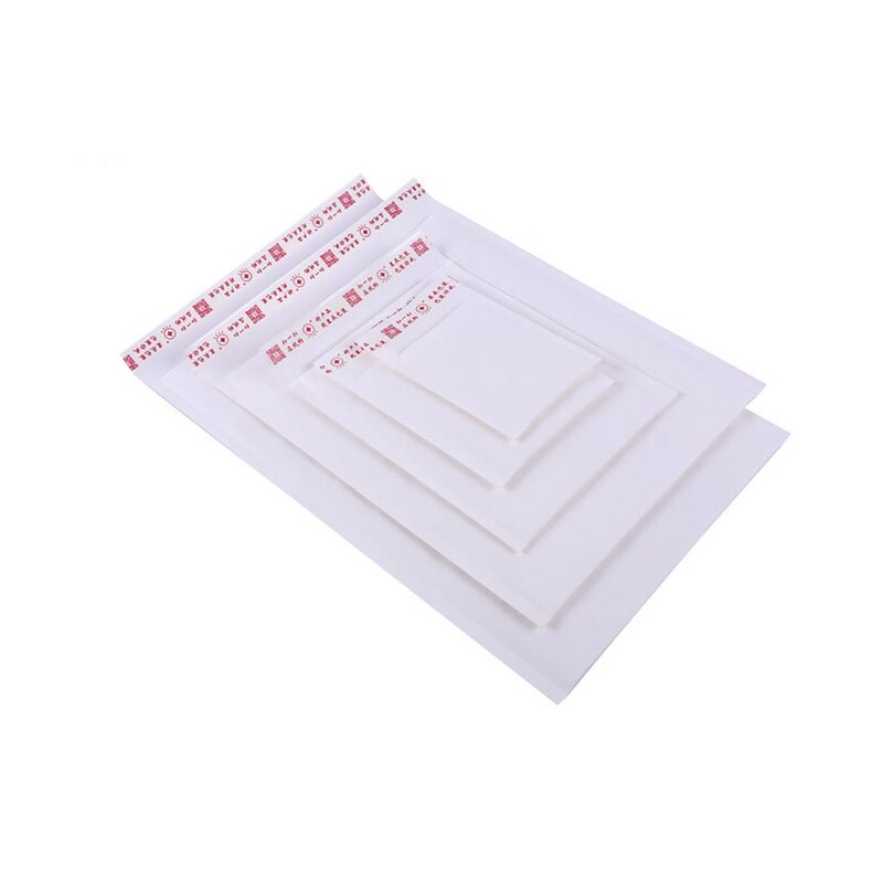 100Pcs White Paper Bubble Envelope Self Sealing Adhesive Bubble Mailers Waterproof Packaging Bags Business Supplies