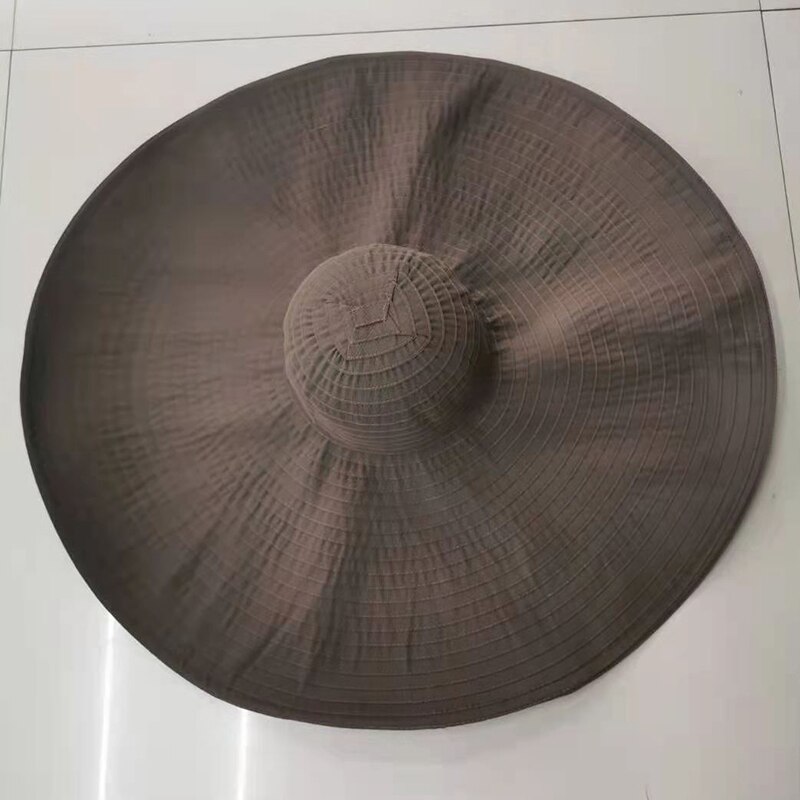 Chapeau en tissu à Large bord de 70CM pour femmes, surdimensionné et pliable, idéal pour la plage ou les voyages, à la