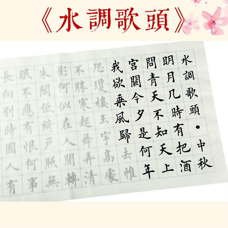 20pcs 34*70cm Chinese Regular Script Calligraphie Copybook Medium Regular Script Copybooks Xuan Paper Calligraphy Copybook: E