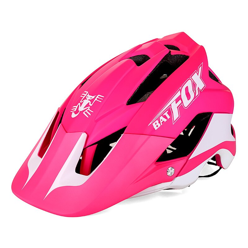BATFOX Bicycle Helmet Bike Helmets Cycling Ultralight Overall Integrally-Molded Safety Mountain Road MTB Man Bicycle Equipment: Powder and white
