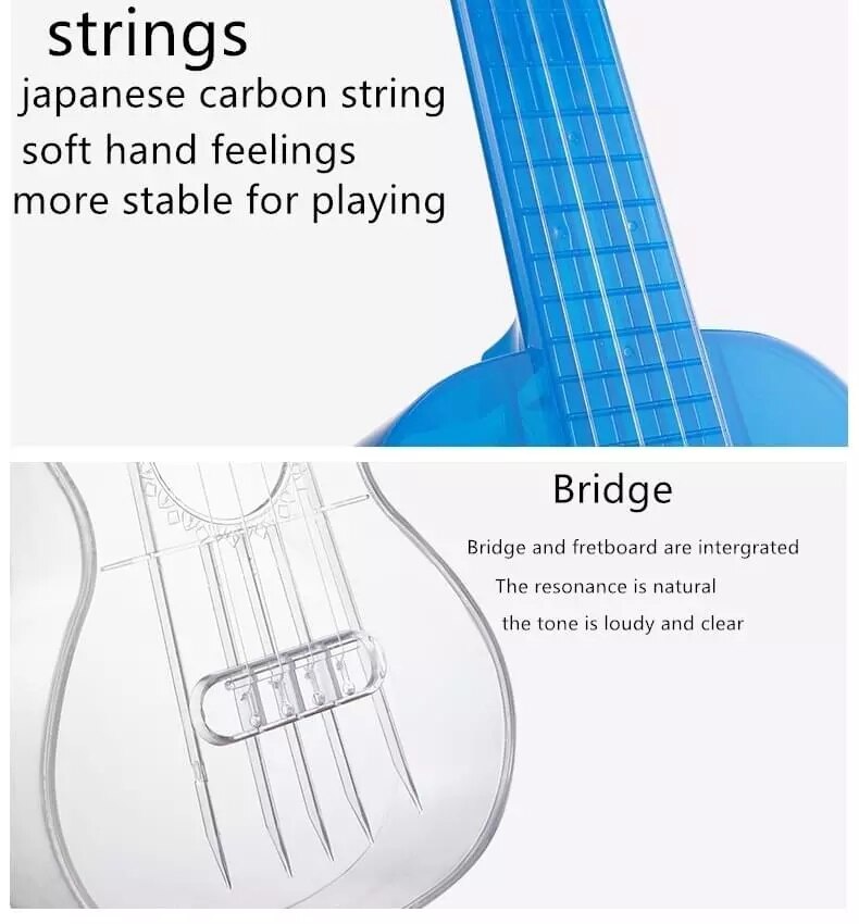 23inch Ukulele Carbon Fiber Acrylic Musical Instrument