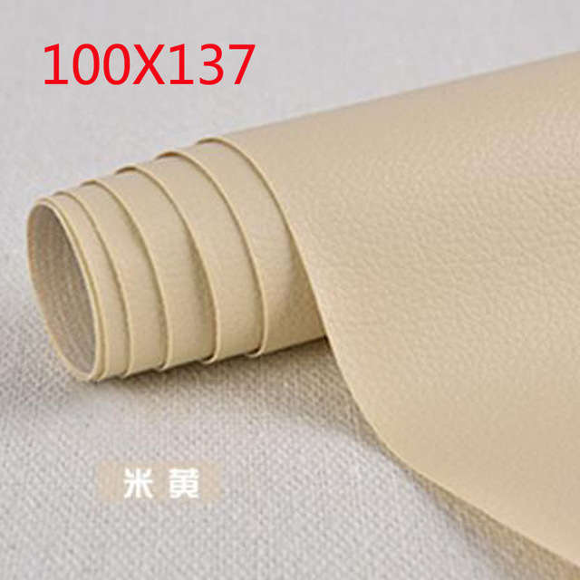 100x137cm Self Adhesive PU Leather Fabric Patch Sofa Repair Patches Stick-on PU Leather Fabrics Stickers Scrapbook Large Size: 100x137 beige