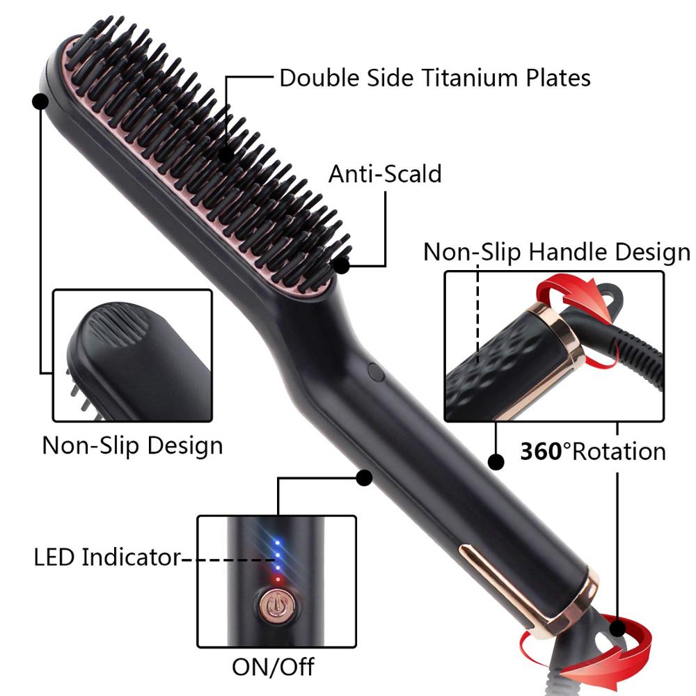 Comb Electric Beard Comb Men Quick Beard Straightener Styler Comb Multifunctional Beard Straightening Heat Brush
