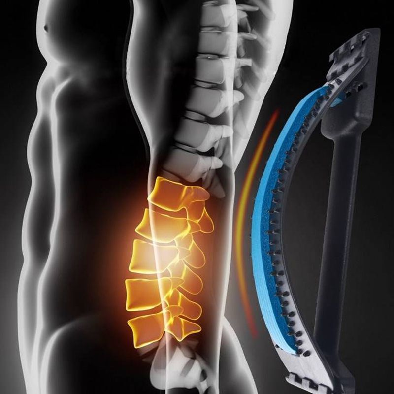 Alivio del dolor de la columna Dispositivo de estiramiento de tracción Lumbar Tabla de masaje de espalda relajado de cintura Prevención de Hernia Lumbar Brace 7
