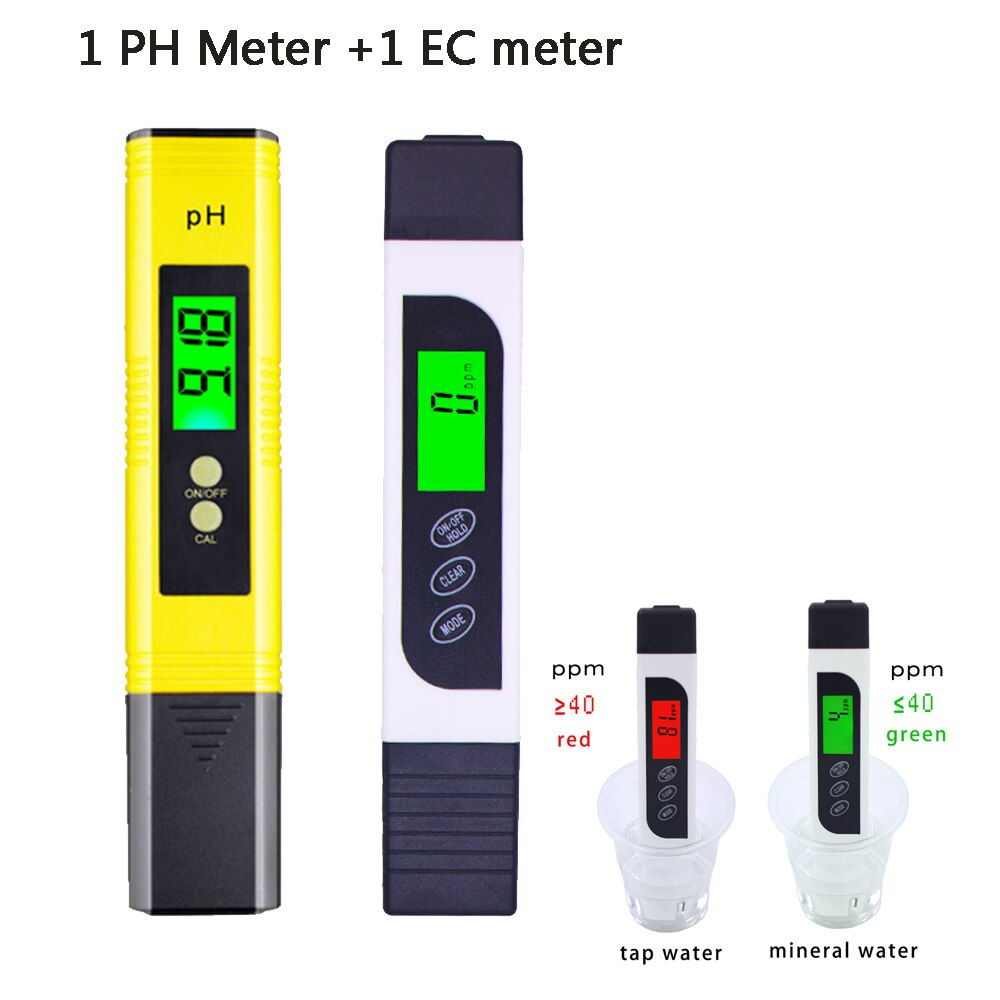 Digital PH Meter EC TDS Tester ORP Meters Conductivity Detector Water Analyser Purity Measurement for Hydroponics Pool: 0.01PH and TDS Meter