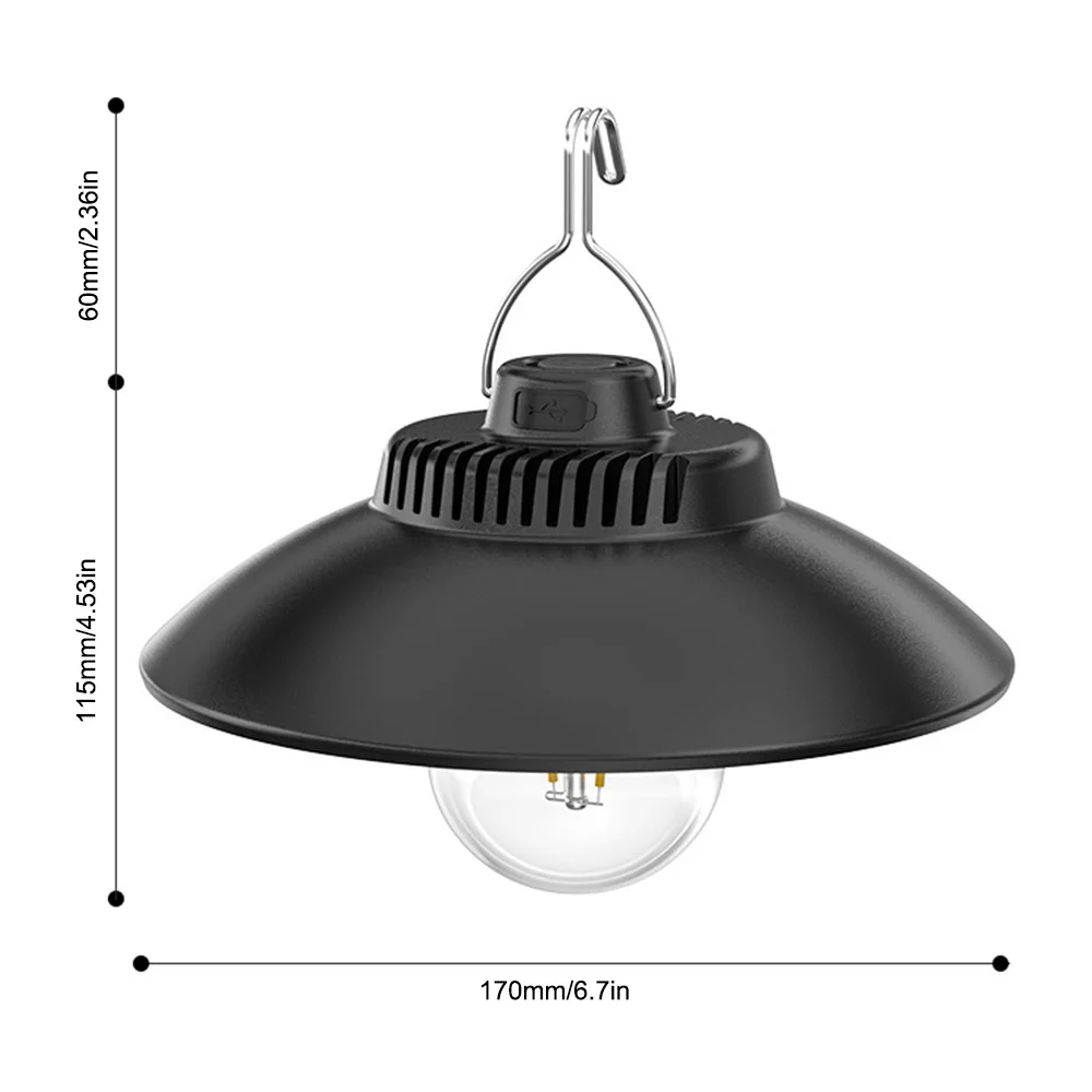 Linterna Retro para acampar, lámpara LED recargable por USB para tienda de campaña, luz impermeable para acampar, luz colgante para jardín al aire libre, lámpara para camino de calle y césped