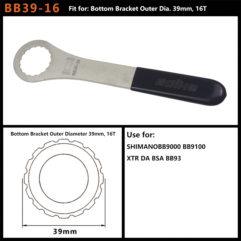 Onderste Beugel Tool Multi-Size 12T 16T 24T Bb Sleutel 39-52Mm Fiets Gereedschap Voor Sram Bsa Fsa Dub Mtb Weg Fiets Reparatie Tools: WHITE