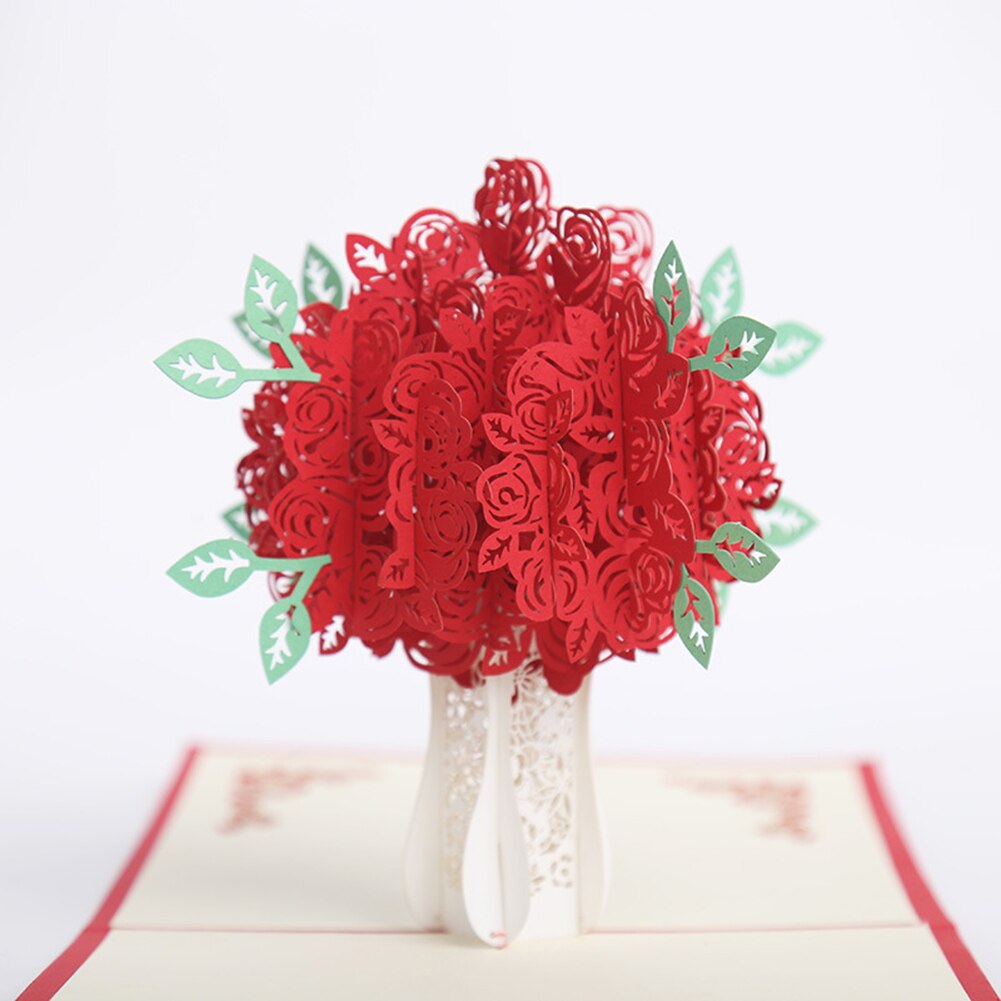 Valentines Day Greeting Cards 3D Romantic Wedding Invitations Cards Hollow Festival Card for Event Party Supplies