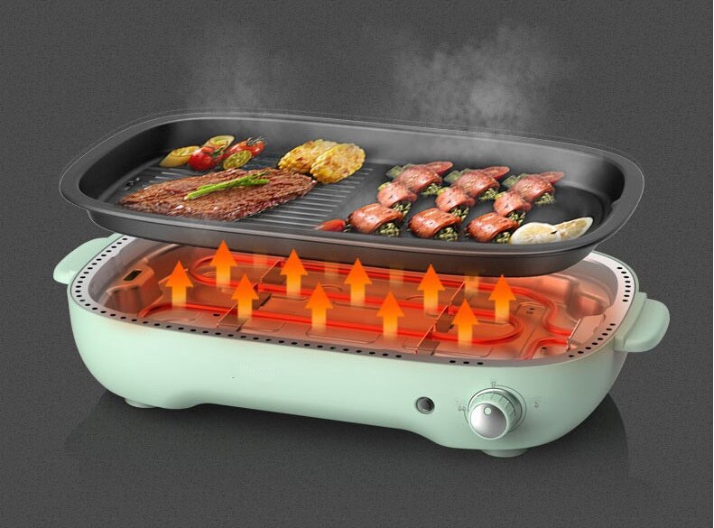 AC220-240V 1200W Household multifunction electric non-sticking griddle,electric baking pan Electrical Non-sticking Grill