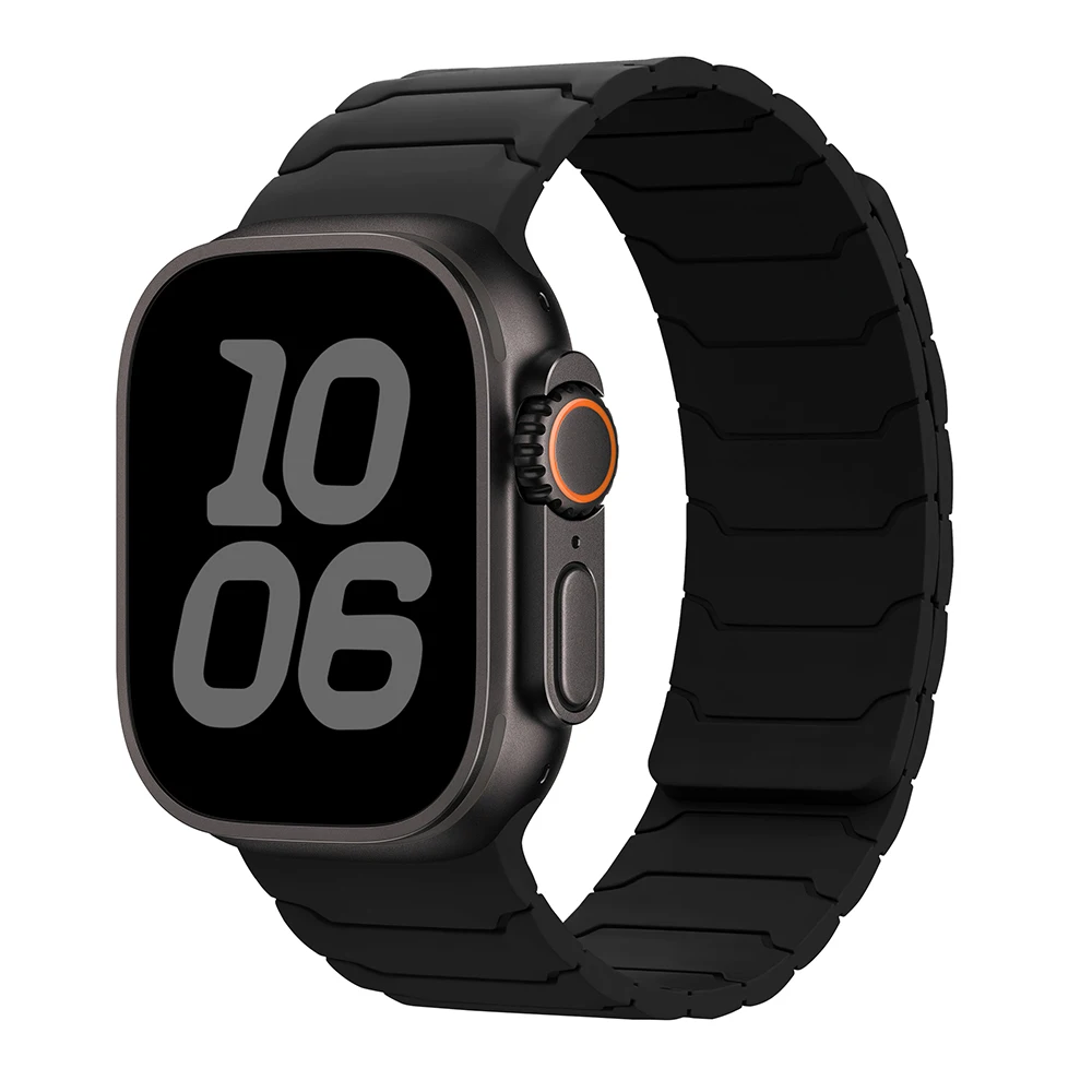 Correa para Apple Watch ultra 2 Band 49mm 45mm 44mm 40mm 42mm 46mm 41mm 38mm pulsera magnética de silicona IWatch Series 10 SE 9 8 7: Black Yellow / 12 mm