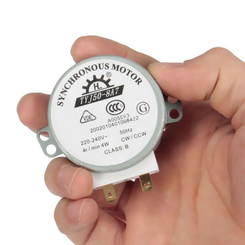 1 pcs AC 220 V-240 V 50Hz CW/CCW Magnetron Turntable Draaitafel Synchrone Motor TYJ50-8A7 D As 4 RPM