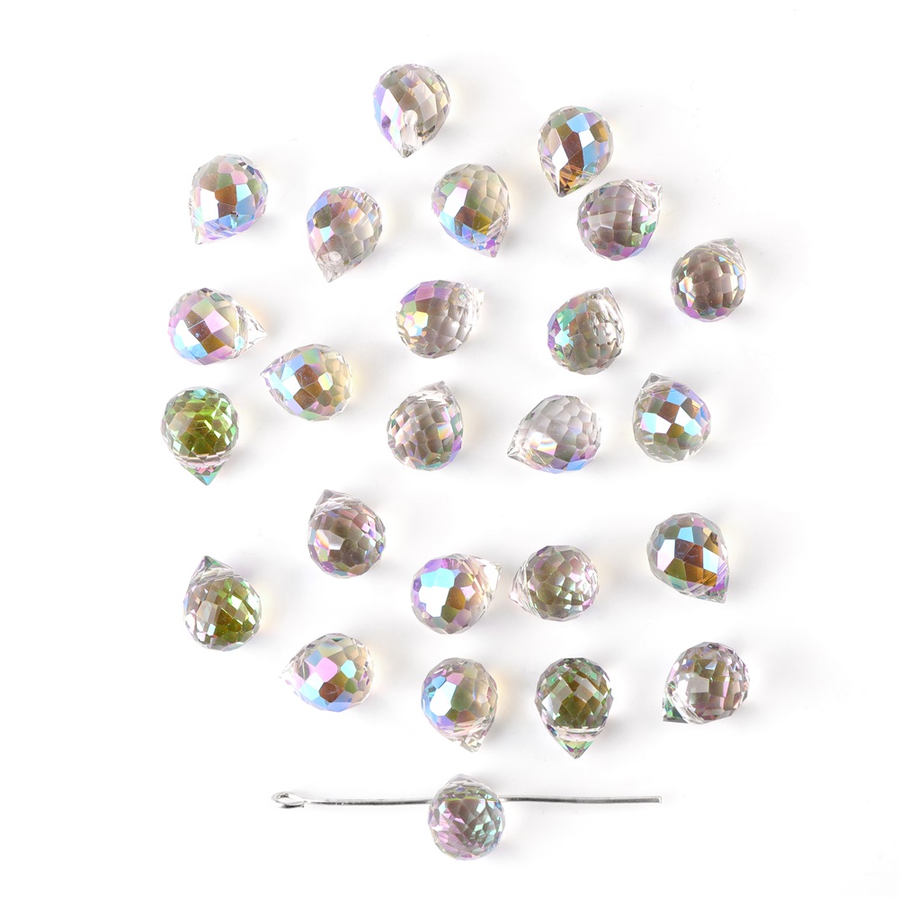 30 Uds. Cuentas de cristal checo de mariposa, abalorios de Color AB, cuentas espaciadoras facetadas sueltas para fabricación de joyería, pendientes hechos a mano DIY: Castaño