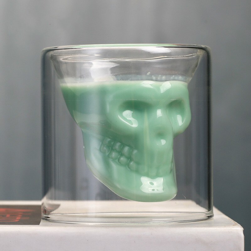 Schedel Schedel Glas Wijn Drinken Glas Crystal Skull Bierglas Persoonlijkheid Bar Creatieve Dubbele Transparante Koffie Glas