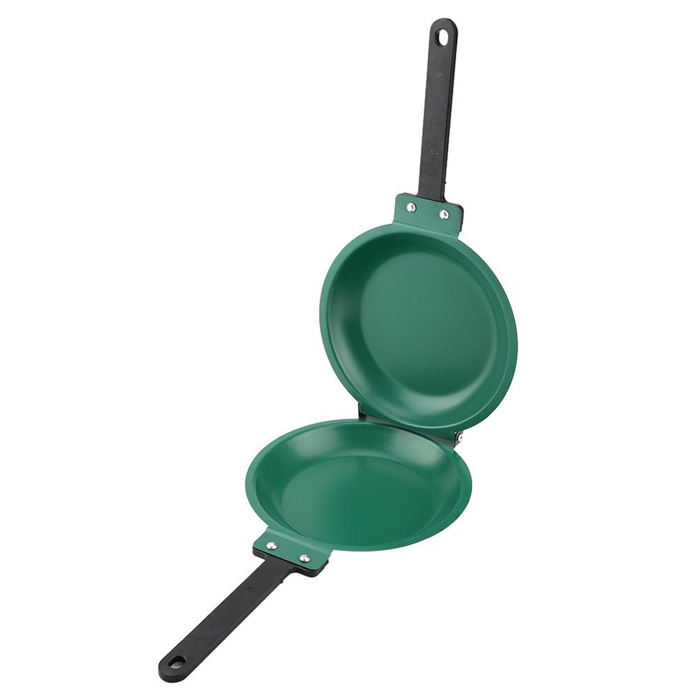 Sartén antiadherente de doble cara para el hogar sartén antiadherente verde con tapa, sartén para pancakes con recubrimiento de cerámica, utensilios de cocina