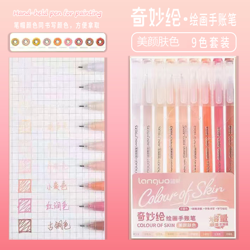 Artículos de papelería estética Kawaii, accesorios para el regreso a la escuela, suministros de arte, marcadores de colores, bolígrafos para colorear, resaltador de bolígrafos de colores: Borgoña