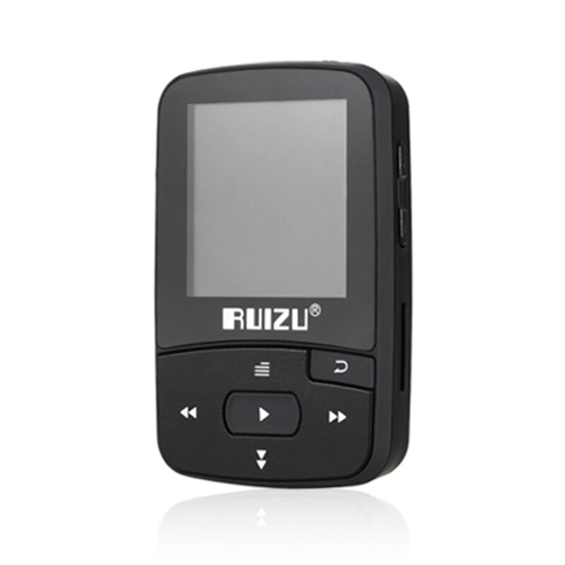 RUIZU-reproductor MP3 X50 de 1,5 &quot;, 8GB, sonido HiFi sin pérdidas, Bluetooth, podómetro, Radio FM, grabación, E-book, calendario de tiempo: Negro