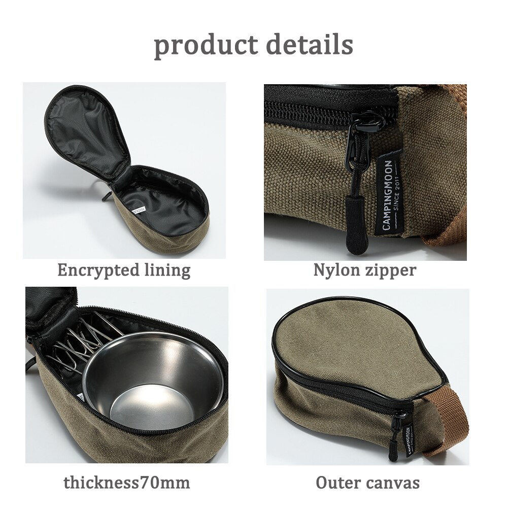 CAMPINGMOON Sierra Cup Bag Carry Storage Bag for Sierra Cup Cotton Canvas Camping Bag