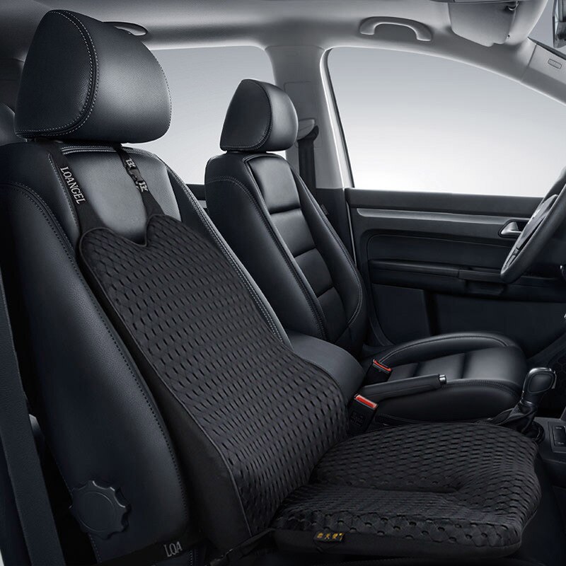 Seat Support Pillow Back Pillow and Hip Pad Relieve Back Tailbone Pain Waist Pressure Long Time Sit with Straps