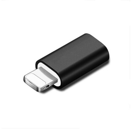 USB C Female To Lightning Male Adapter for IPhone 11 12 Pro Max Mini XS XR X Type C To IOS Charging Sync Charger Cable Converter: Black