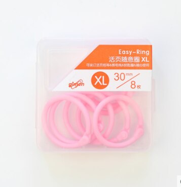 SHARKBANG S/L/XL Candy Color Loose Leaf Binder Book Rings 8/16/30pc In Transparent Box Buckle Rings Stationery Supplies: XL-8pcs B