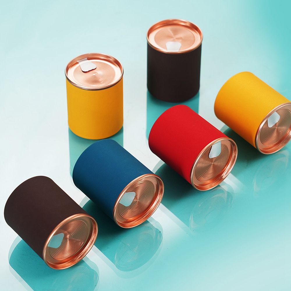 Japanese Style Kitchen Tea Box Jar Storage Holder Round Shape Sealed Disposable Tea Packaging Boxes Candy Color Box