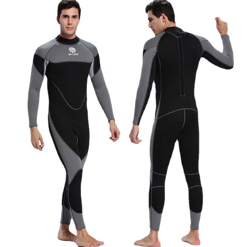 Men Diving Suit 3mm Neoprene Full Body Wetsuit Swimming Surfing Diving Snorkeling Suit Back Zip Jumpsuit Diving Suit