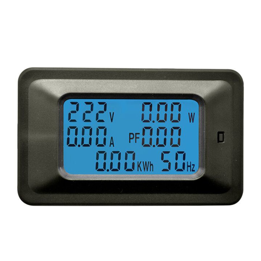 Wattmåler energitester værktøjer baggrundsbelysning multifunktion storskærm digitalt panel voltmeter amperemeter strømmonitor lcd-skærm