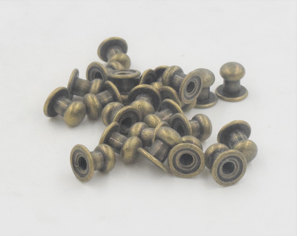 Ceinture de boutons à tête ronde, Rivet solide, bouton Chicago, goujons pour outils d'artisanat en cuir, 10 pièces/ensemble