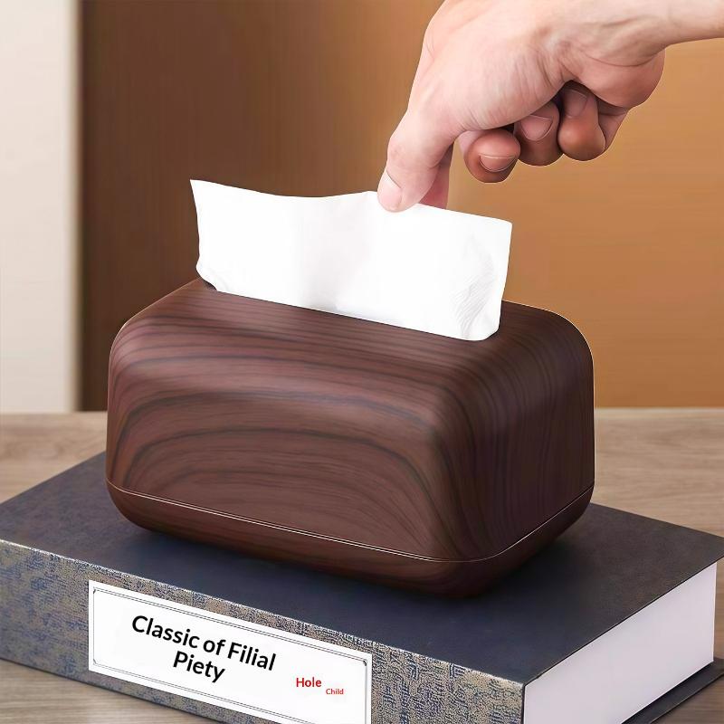 Chinese-style Simple Walnut Color Tissue Box Household Solid Wood Living Room Storage Carton Wooden Tissue Storage Box
