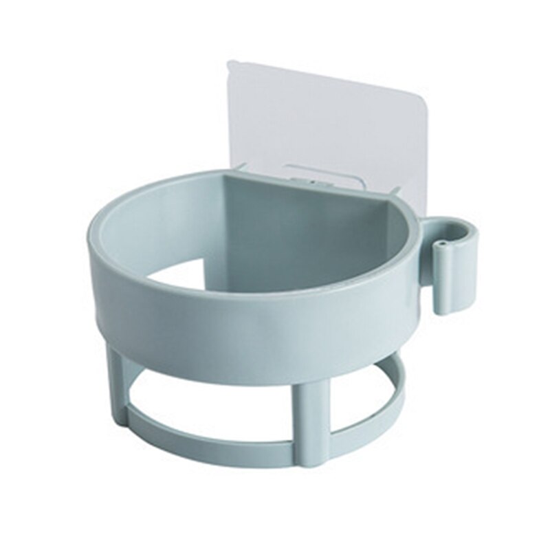 Soporte para secador de pelo en espiral autoadhesivo, sin clavos, estante para secador de pelo resistente para baño, organizador de soplador, estantes para secador de pelo montados en la pared: Azul