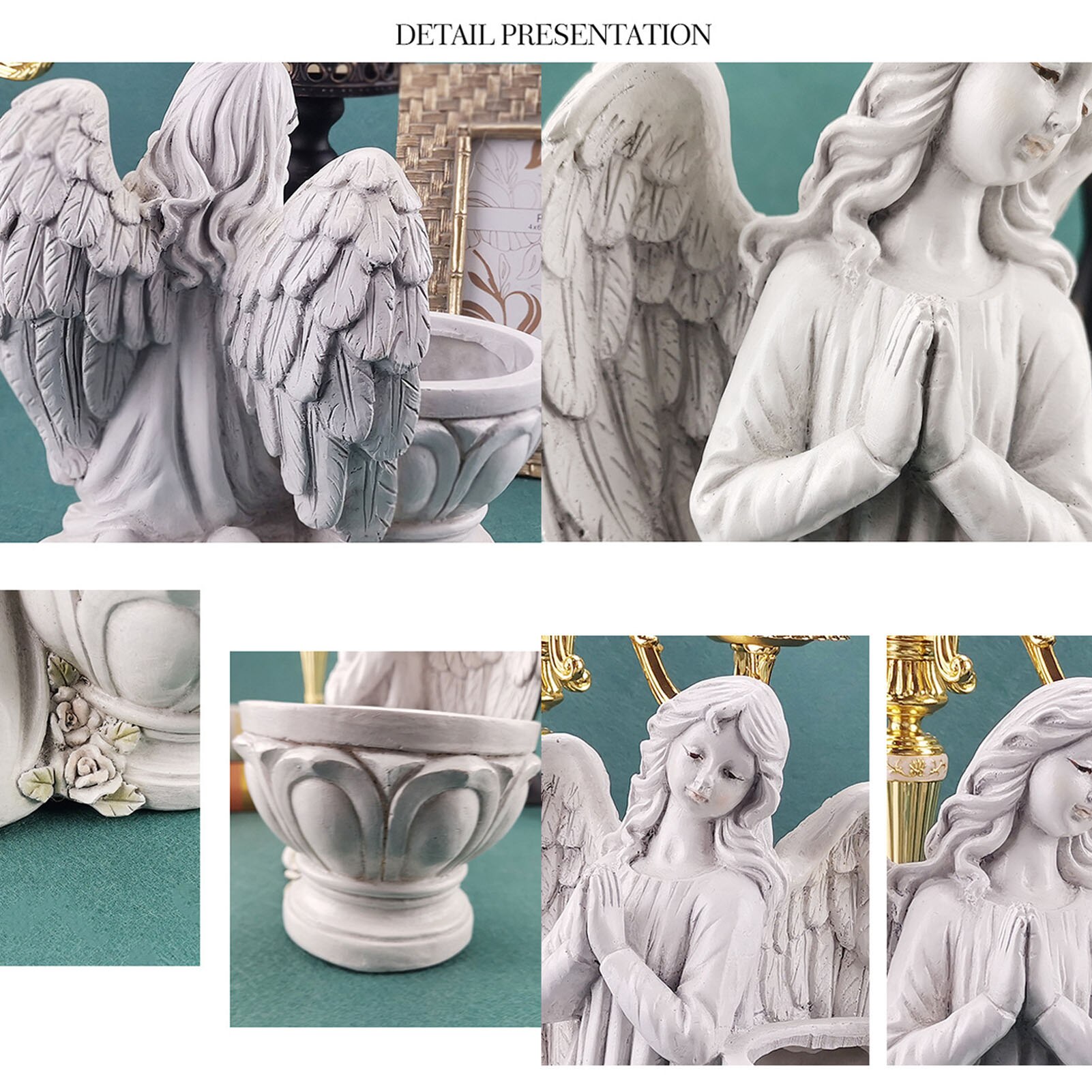 Praying Angel Planter Garden Angel Succulent Pot Plant Holder European Resin Crafts Indoor And Outdoor Flower Tank Desk Ornament