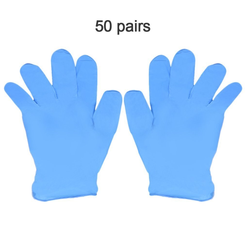 100pcs/box Blue Nitrile Disposable Gloves Wear Resistance Chemical Laboratory Electronics Food Testing Work Gloves