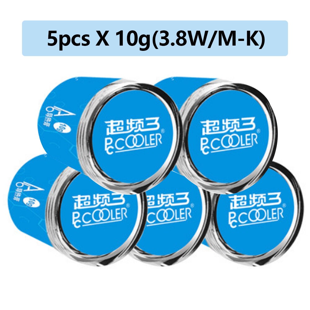 CPU cooler thermal paste 10g 3.8w/m.k for CPU cooler processor notebook graphics card thermal paste VGA GPU thermal paste: 5pcs X 10g