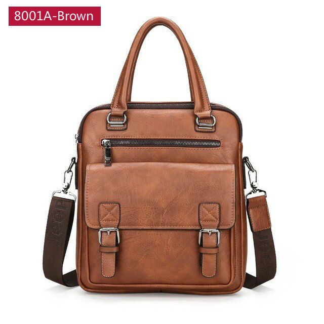 OYIXINGER cartelle da uomo borsa da uomo in pelle da lavoro borsa a tracolla a due tasche borsa a mano morbida borse per Laptop Bolso Bandolera Hombre: 8001A-Brown