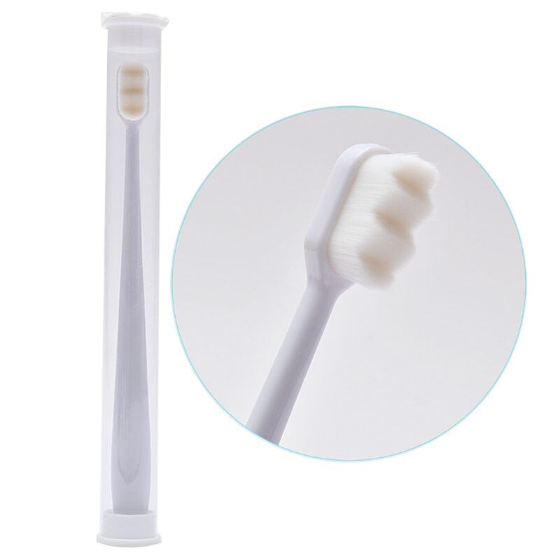 1pc nano ultrafin bølgetandbørste blød børste voksen barn med pvcdental hvidtekalk børste oral pleje ren: 3