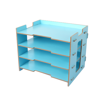 Wood Magazine Holder Eco Friendly File Holder Desk Supplies Organizer File Folder Racks Storage Box Magazine Organizers Office: Blue