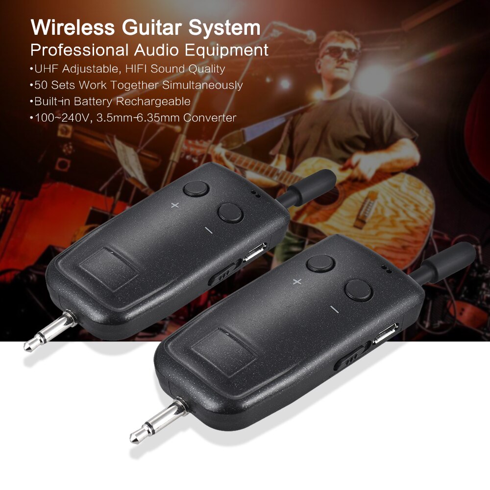 UHF Wireless Audio Digital Transmitter Receiver System for Electric Guitar Bass Violin Musical Instrument Parts Kit