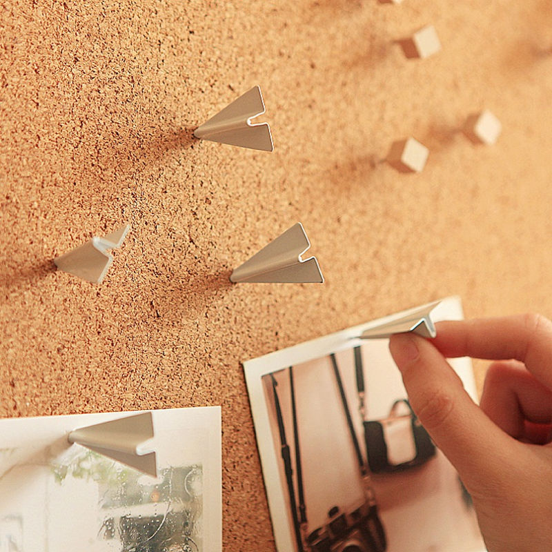 6pcs/Set Plane Pushpin 3D Aircraft Pushpin Message Board Cork Thumbtack Airplane Push Pin Office Home Supplies