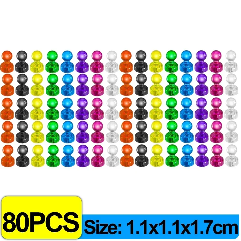 Magnet Pushpin Strong Neodymium Magnetic Thumbtack Refrigerator Sticker Kitchen Home Office Map Magnets Cone Push Pins: WHITE