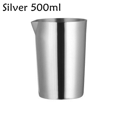 Vaso Mezclador de cóctel, vaso de mezcla de 500ml, recomendado por profesionales y aficionados por igual, haga su propia herramienta de Bar de cóctel especial: Silver 500ml