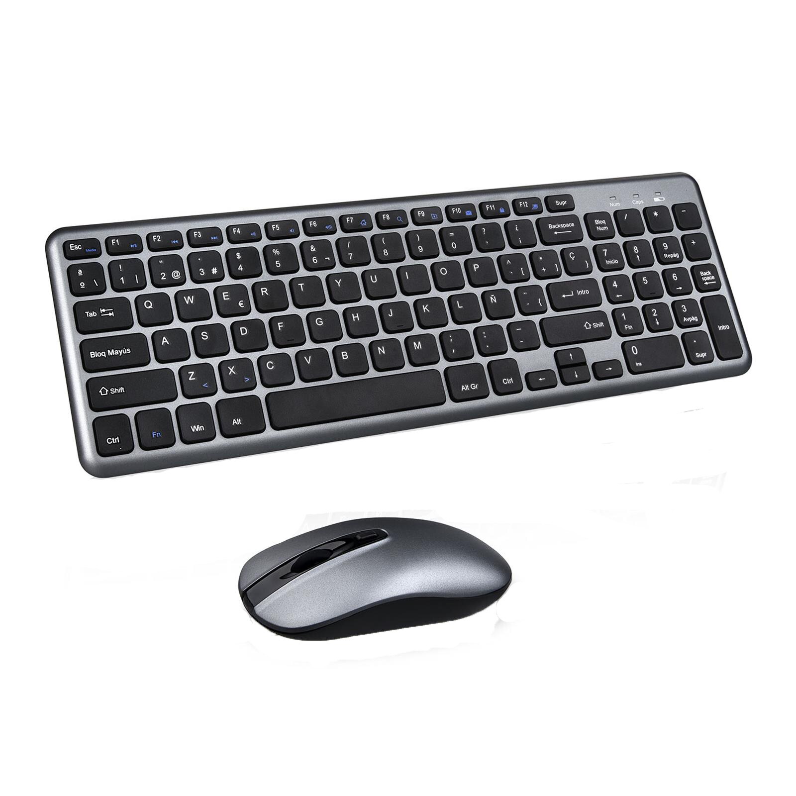 2.4 Ghz Wireless Keyboard Gaming Muis Sets Stille Ultra Dunne Pc Toetsenbord 1600 Dpi Draadloze Muis Voor Laptop Pc Games клавиатура: Black 