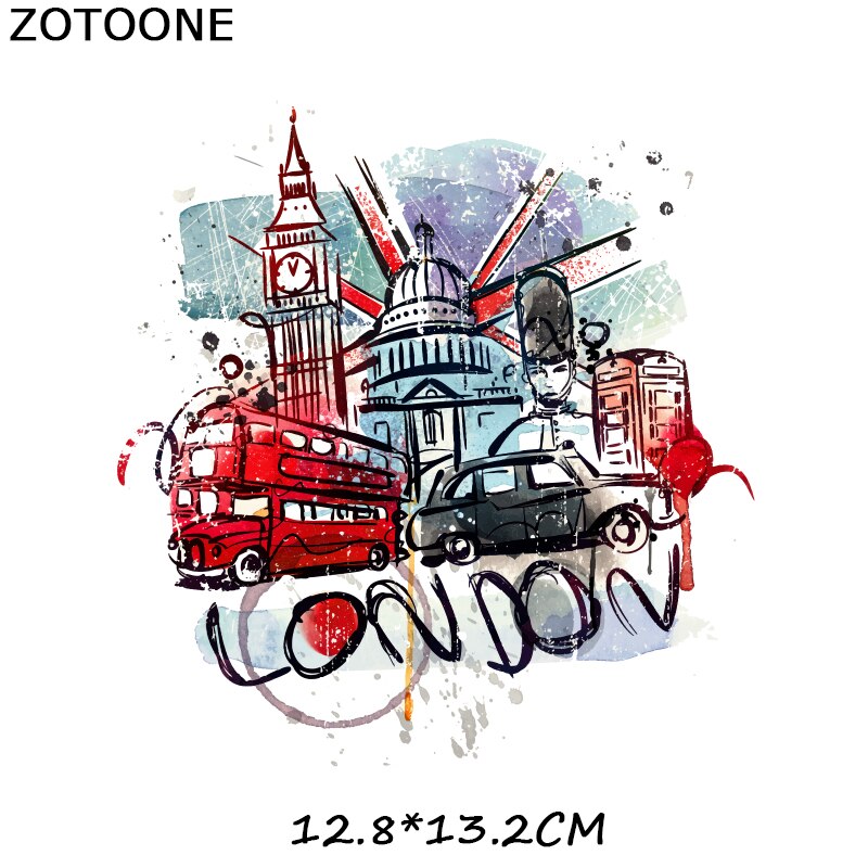 Zotoone Kleurrijke Londen Vrijheidsbeeld Patches Ijzer Op Transfers Voor Kleding T-shirt Diy Kids Camera Stickers Warmteoverdracht: ZT1976