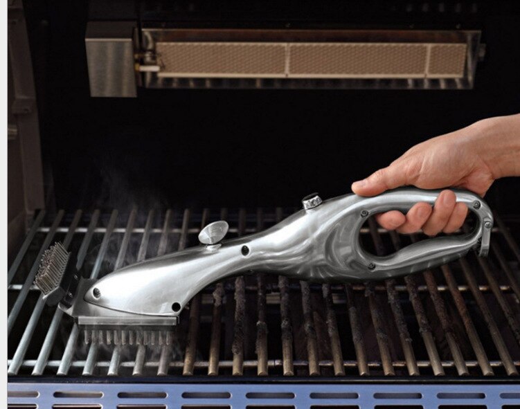 Cepillo de limpieza de barbacoa de acero inoxidable, limpiador de parrilla para exterior, Churrasco con potencia, accesorios para barbacoa de vapor, herramientas de cocina