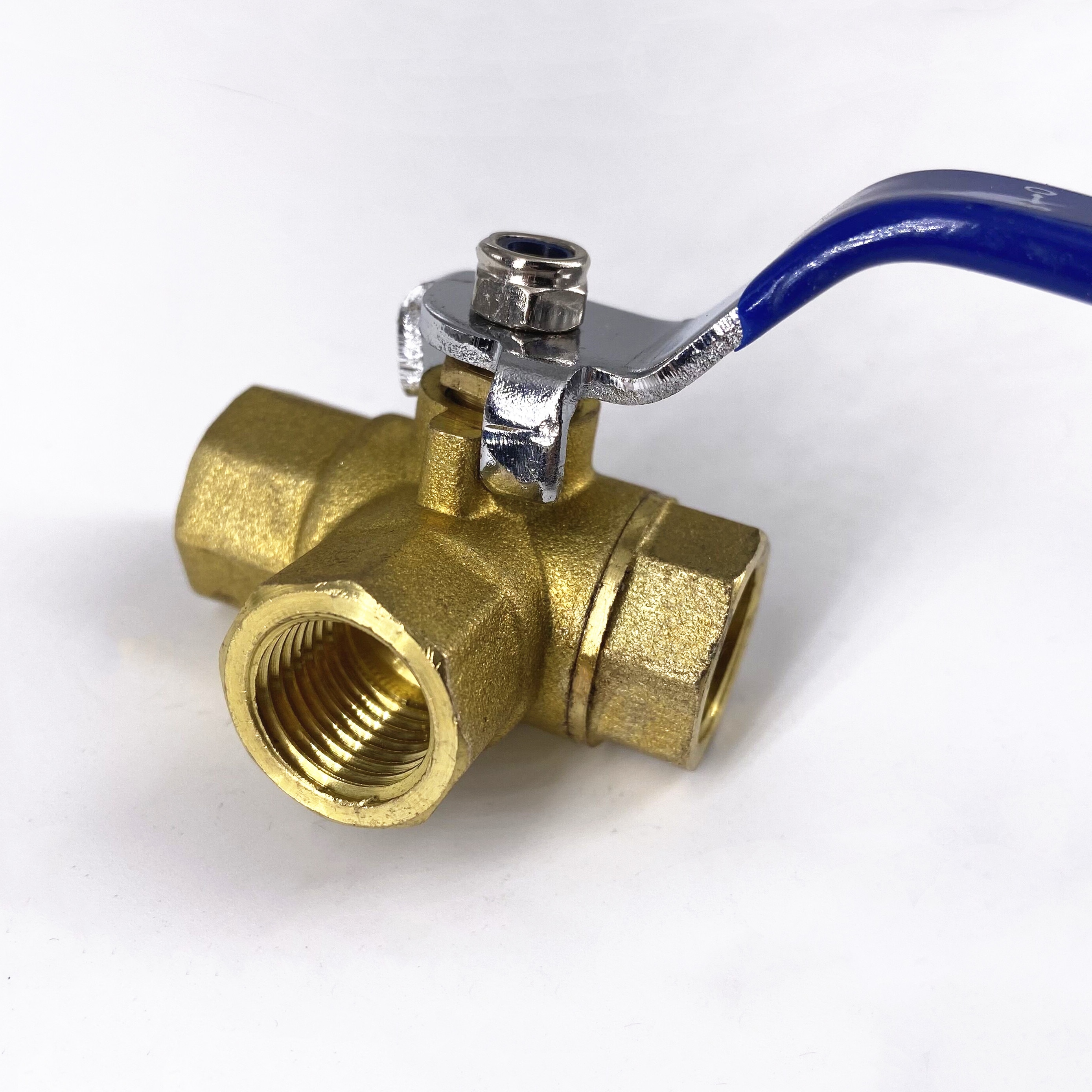 1/4 &quot;3/8&quot; 1/2 &quot;3/4&quot; 1 &quot;Bsp Messing Volledige Port L-Poort 3 weg Kogelkraan Connector Adapter