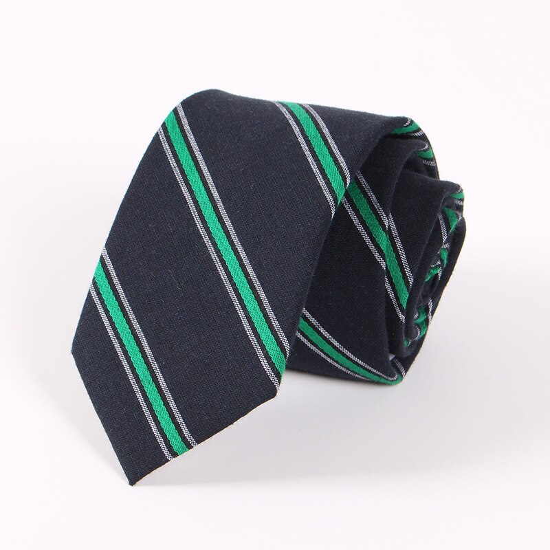18 kleuren Mode 6.5 CM Breedte Katoen Tie Brand Gestreepte Plaid Stropdassen Voor Mannen Bruidegom Dassen Party Zakelijke Accessoires stropdas: CT025 C black