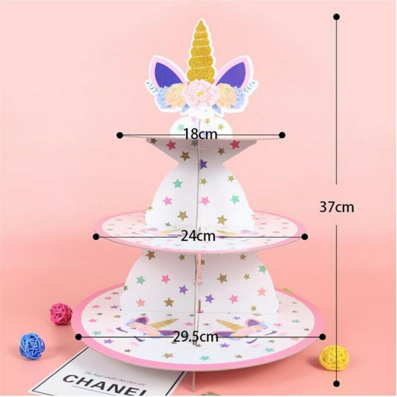 3-tier Papier Cake Stand Kids Verjaardagsfeestje Decoratie Cupcake Stand Candy Bar
