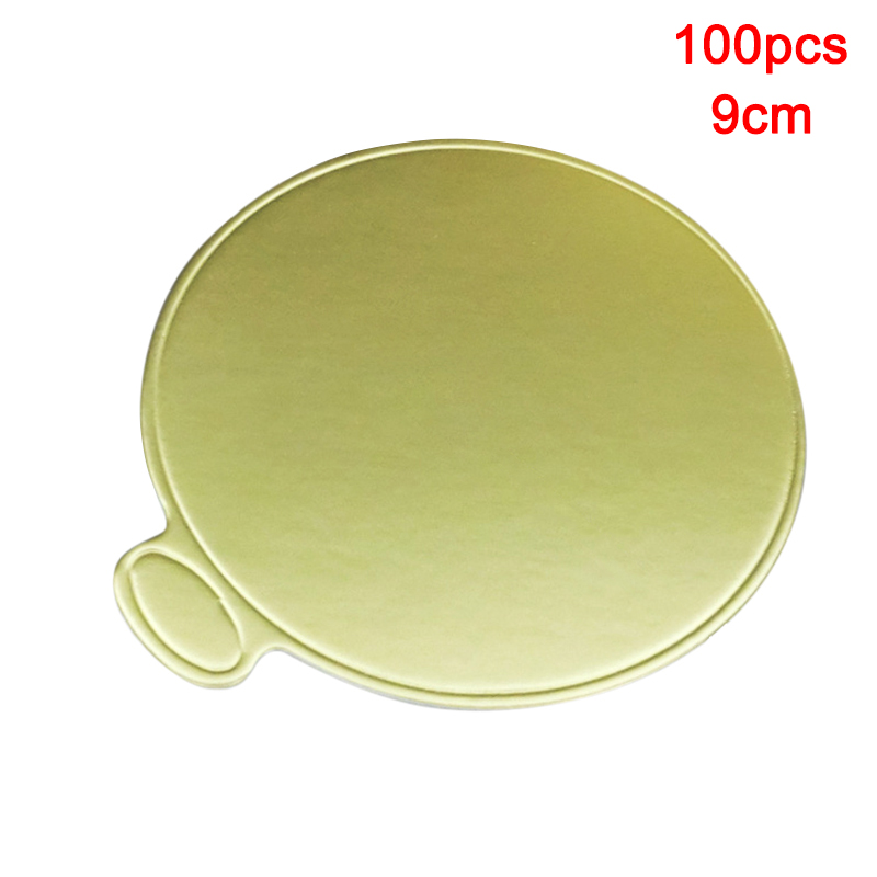 100 Stks/set Mousse Cake Boards Goud Papier Dessert Display Tray Verjaardag Bruiloft Cake Decoratieve Tools RT99: Rood