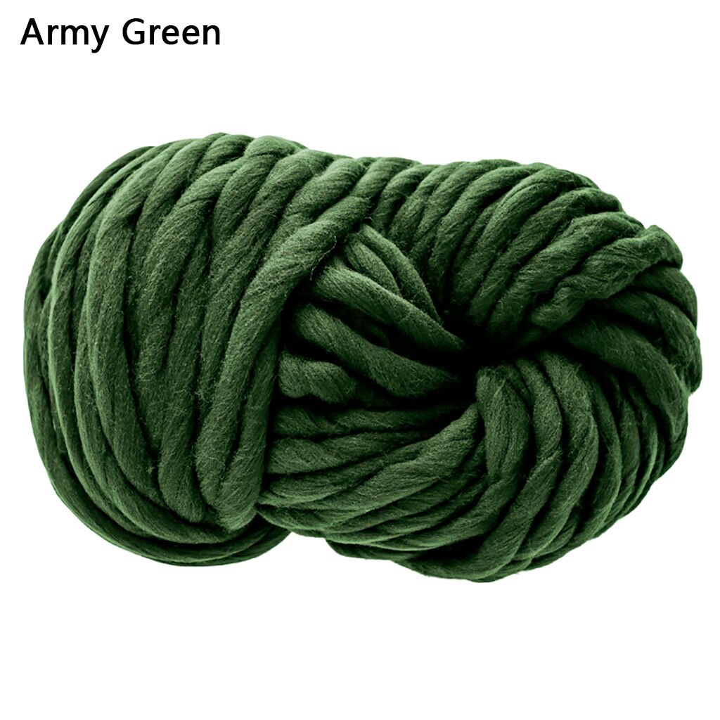 Super volumoso braço tricô lã roving malha cobertor chunky fio de lã super grosso para tricô diy crochê tapete chapéus: Army Green