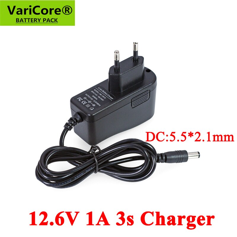 Varicore 12.6v 1a 3a 5a 3 strängar polymer litiumbatteri 18650 laddare 12v nätadapter laddare automatisk avstängning