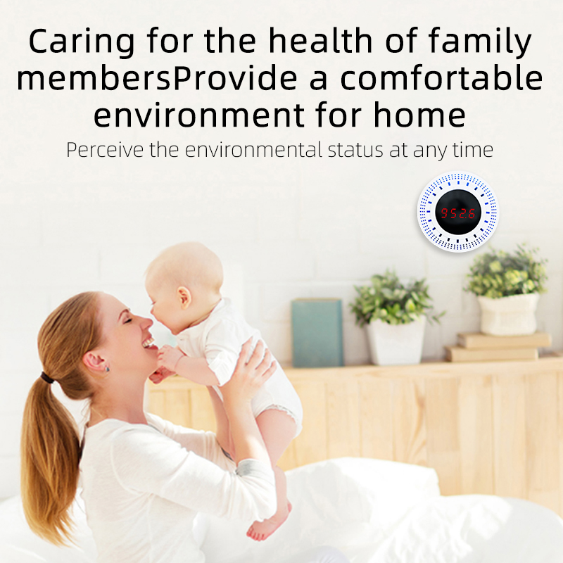 Inteligentny czujnik ciśnienia powietrza Tuya WiFi / Zigbee z wyświetlaczem LED z detekcją temperatury Inteligentne połączenie domowe